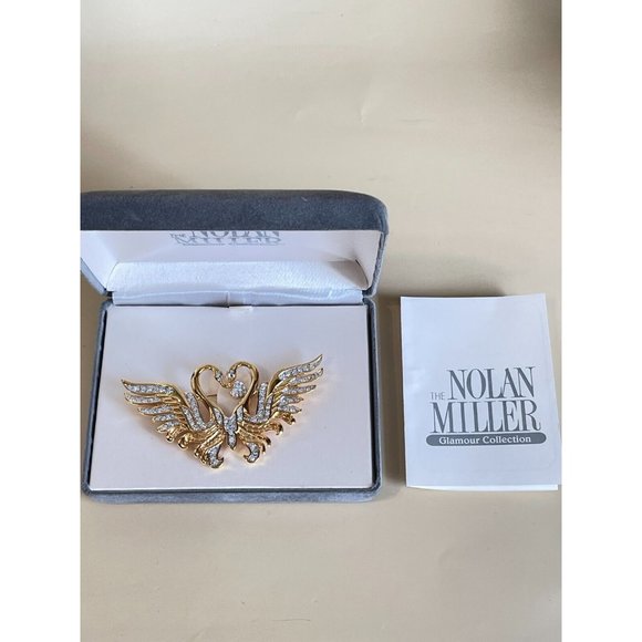 Valentine Nolan Miller Kissing Swans Heart Shaped Sparkling Faceted Crystals Box - Picture 4 of 5